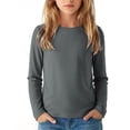 thumbnail image 4 of Arshiner 3 Pack Girls Long Sleeve Shirts Kids Basic Tees Layering Clothes Tagless | Cozy, Breathable & Soft, 7-16Y, Reinforced Rib-knit Neck Cuffs Hem, Perfect for School Daily Wear, 4 of 6