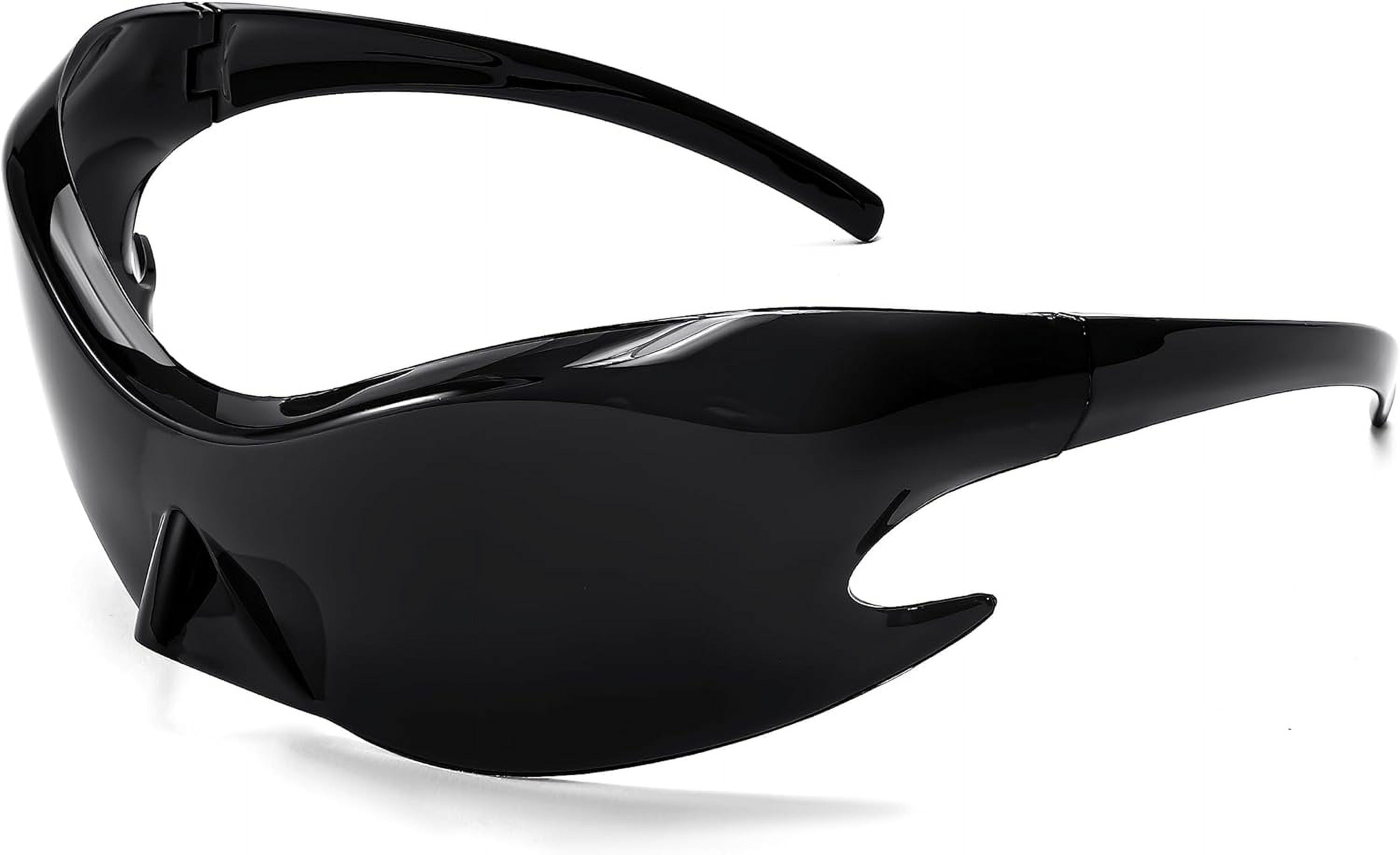 FEISEDY Futuristic Sunglasses, Fashion Alien Y2K Wrap Around for Women Men