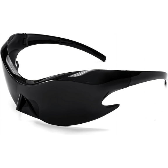FEISEDY Futuristic Sunglasses, Fashion Alien Y2K Wrap Around for Women Men B4135