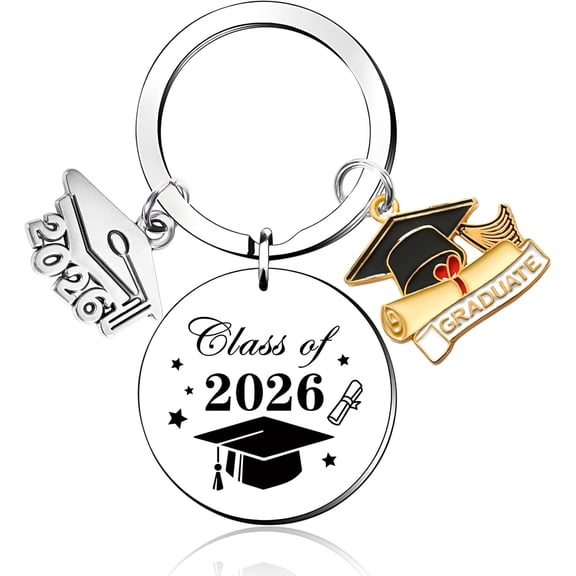 Class of 2026 Graduation Keychain - 2026 Graduation Gifts for Him Her College Middle High School Graduate Key Chain Inspirational Key Chain Gift for Seniors Degree Students High School