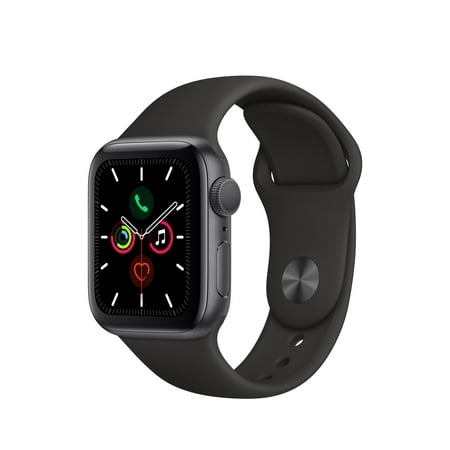 Apple Watch Series 5 GPS, 40mm Space Gray Aluminum Case with Black Sport Band - S/M & (Best Gps App For Iphone 5)
