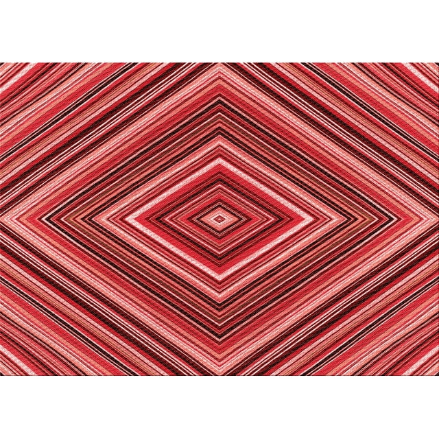 Ahgly Company Tapis d'Intérieur Lavables en Machine, Rectangle Rouge Transitionnel, 2' x 4'