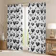 thumbnail image 2 of Love Hearts Window Curtain Set of 2 Panels,Romantic Hearts Dots Black White Paint Hippie Graffiti Curtain,Valentine's Day Theme Window Drapes Room Decor,52Wx63L Inches, 2 of 6