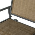thumbnail image 2 of 2-Person Outdoor Glider Bench, Patio Double Swing Chair with Powder Coated Steel Frame & Sling Fabric for Backyard Garden Porch, Brown, 2 of 10