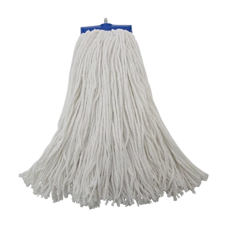 Mop Head, Economical Lie-Flat Head, Rayon Fiber, 20oz, White, 12/Carton