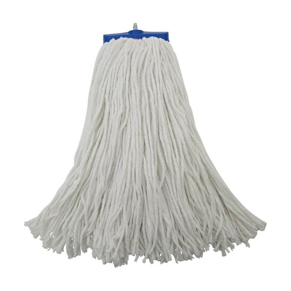 Mop Head, Economical Lie-Flat Head, Rayon Fiber, 20oz, White, 12/Carton