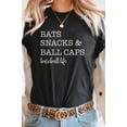 thumbnail image 2 of Bats Snacks and BallCaps Baseball Life Graphic Tee T-Shirt, 2 of 6