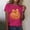 Hot Pink, variant on Women's Fall Halloween Thanksgiving Short Sleeved T-shirt Sparkling Pumpkin Printed Round Neck Short Sleeve Tops