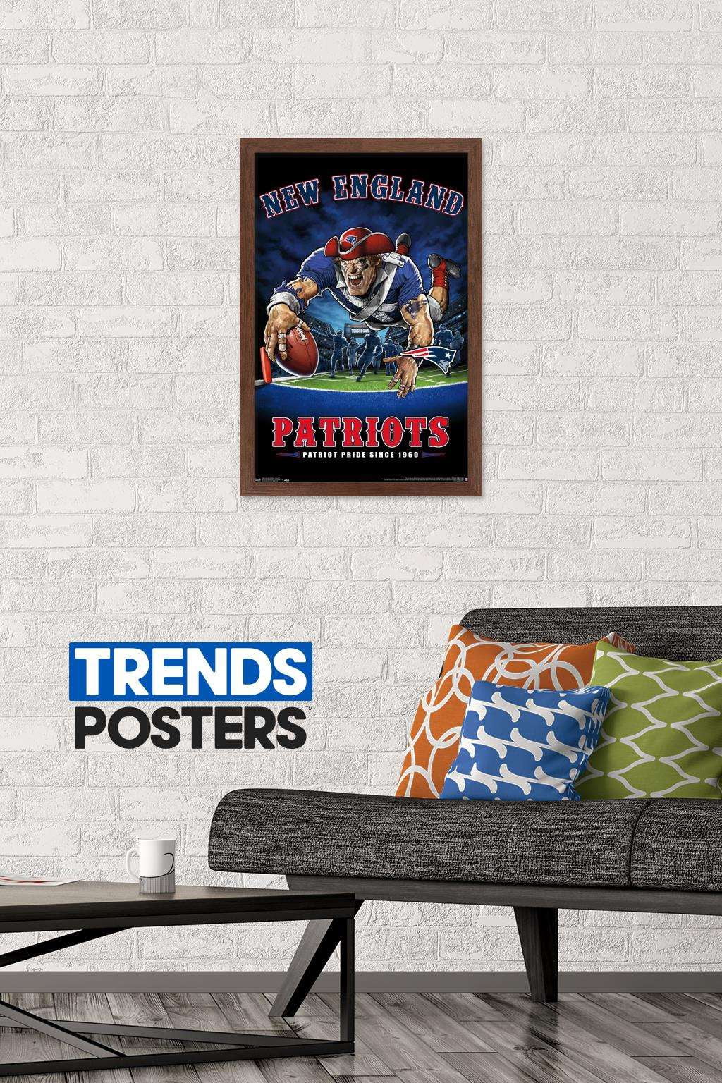 NFL New England Patriots - End Zone 17 Wall Poster, 14.725" x 22.375", Framed
