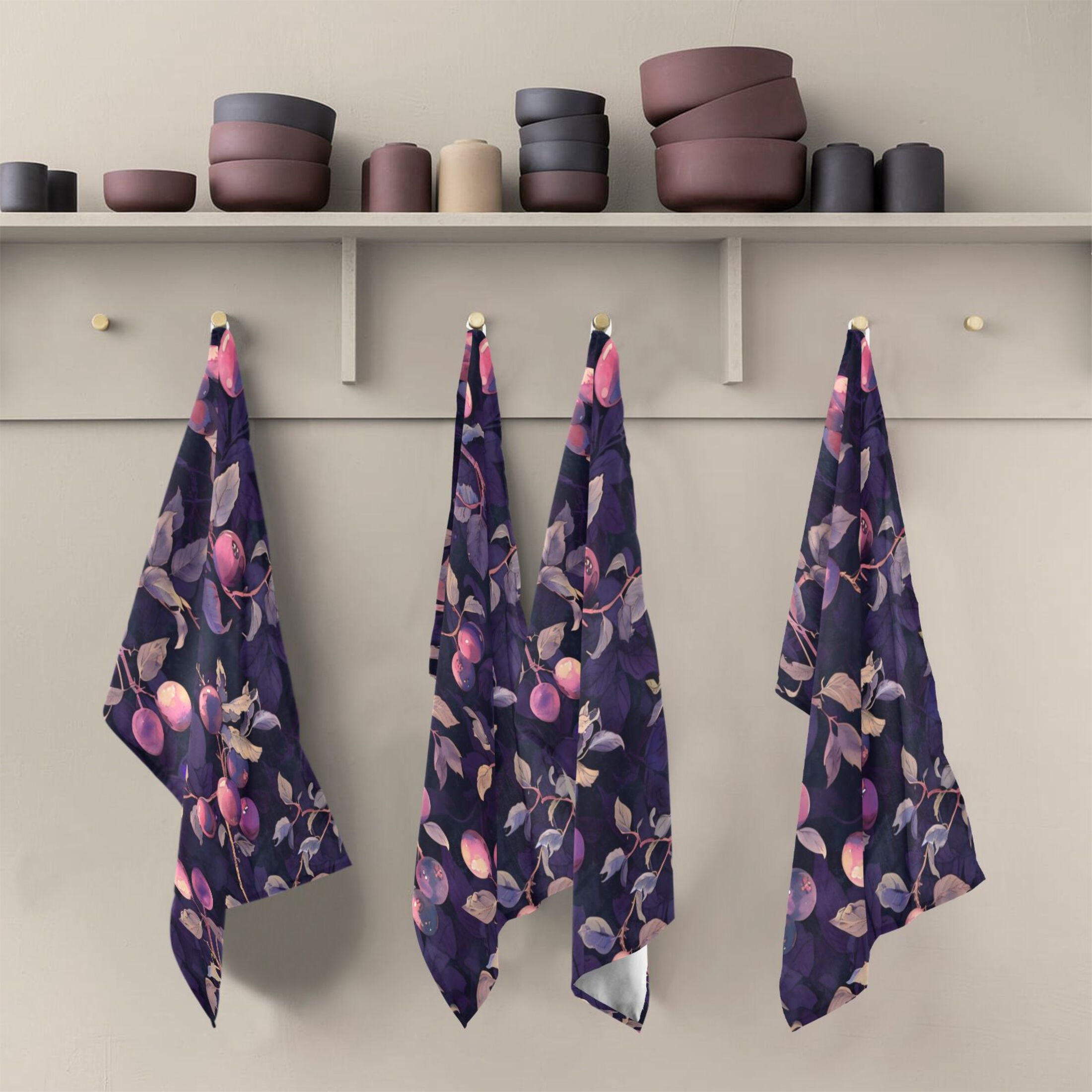 Kitchen Towel 28x18 Inches x6，Plate Towel, Decorative Towel, Napkin, Tea Towel Tea Towels For Kitchen Dish Cloths & Dish Towels Purple Plum