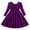 Purple, variant on WOYY Infant Girls Long Sleeve Velvet Dress Solid Color Casual Midi Dress, Sizes 12M-5Y