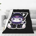 thumbnail image 2 of Kuromi Cartoon Printing Throw Blanket, All Seasons Flannel Fleece Blanket, Soft & Warm Plush Blankets for Couch Sofa Bed Camping Travel, 40"x30", 2 of 9