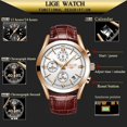 thumbnail image 2 of Reloj LIGE Reloj militar de lujo blanco cuarzo para hombre, 2 of 4