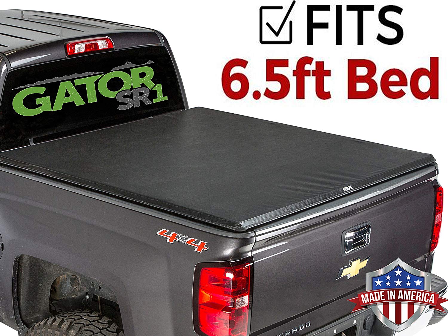 Gator by RealTruck SR1 Roll-Up (Compatible with) 2007-2013 Chevy Silverado GMC Sierra 6.5 FT Bed Only Soft Roll Up Tonneau Truck Bed Cover (55106) Made in The USA - image 2 of 7