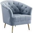 thumbnail image 1 of ACME Bayram Chaise en Velours Capitonné Gris Clair, 1 of 1