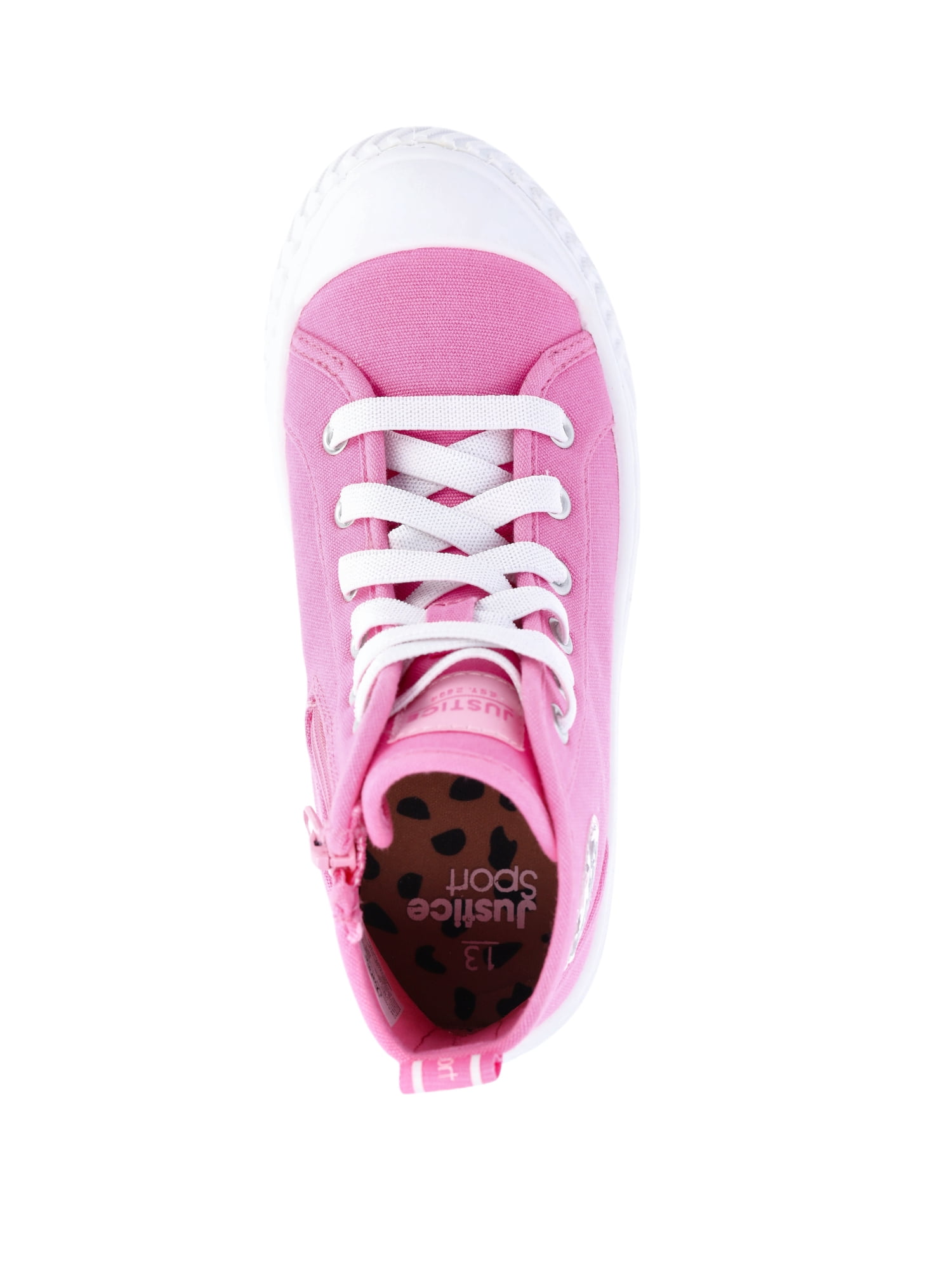 Justice Little and Big Girls' High Top Sneakers, Sizes 13-5