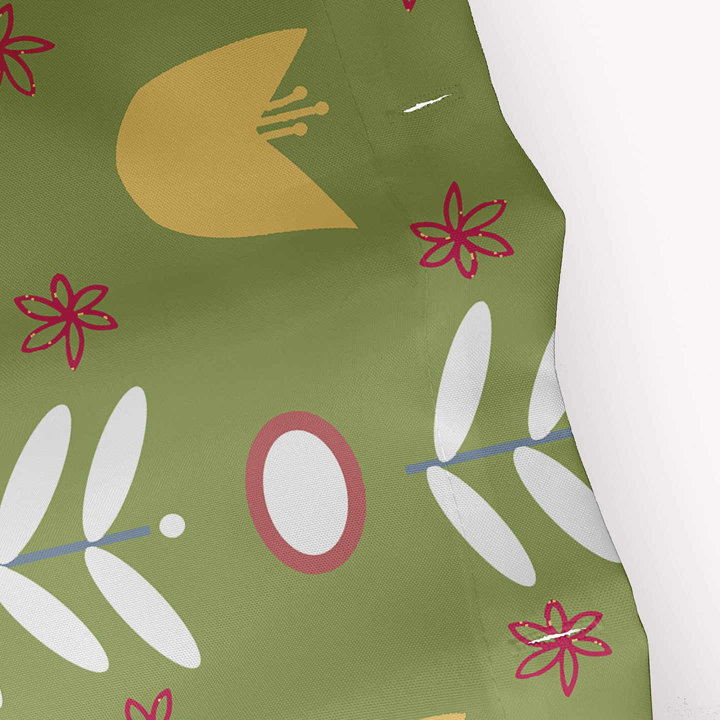 Simply Daisy 70" W x 73" L Spring Garden Polyester Shower Curtain, Apple Green [1 Ct]