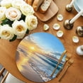 thumbnail image 2 of Summer Beach Round 15 Inch Placemats Set of 2, Sunset Ocean Coastal Nautical HeatResistant Non Slip Place Mats for Dining Table, Wipeable Braided Kitchen Table Mats for Housewarming, 2 of 9