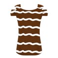 thumbnail image 3 of Camisas de Manga Corta para las Mujeres, Cuello en V Plegable de Impresión Del Hombro Top Casual Hecho de Poliéster Cómodo para el Verano, Tops de Bikini para las Mujeres, 3 of 5