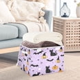 thumbnail image 3 of Yayeee Collapsible Cube Storage Bin with Lid Fabric Closet Decorative Basket with Handles, Light Purple Halloween Black Cat, 3 of 7
