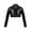 Black, variant on Kids Girls Long Sleeves Crop Tops Shiny Metallic Turtleneck Tops T-Shirts Purple-A 8