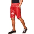 thumbnail image 4 of INSPIRE CHIC Halloween Men's Knee Length Elastic Waist Faux Leather Casual PU Shorts 30 Red, 4 of 5