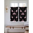 thumbnail image 2 of Pink Flamingo Living Room Curtains 2 Panel, Summer Tropical Animals Black Cafe Window Treatment, Farmhouse Bedroom Bathroom Kitchen Curtains Drapes 104"x54", 2 of 6