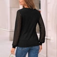 thumbnail image 6 of ManxiVoo Sophisticated Long Sleeve Blouse with Delicate Lace Detail Versatile Casual to Business Tops for Women 2025 Essential Wear L Size Black, 6 of 7