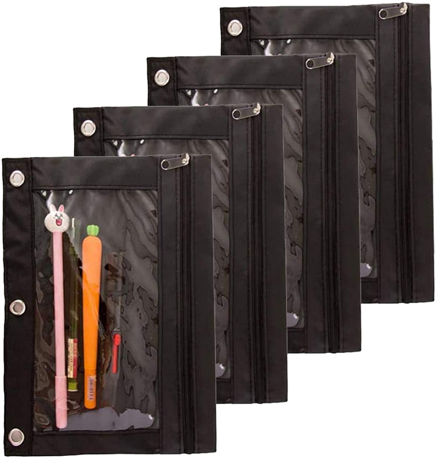 Pencil Pouch for 3 Ring Binder, Zippered Pen Pencil Case Binder Pouch