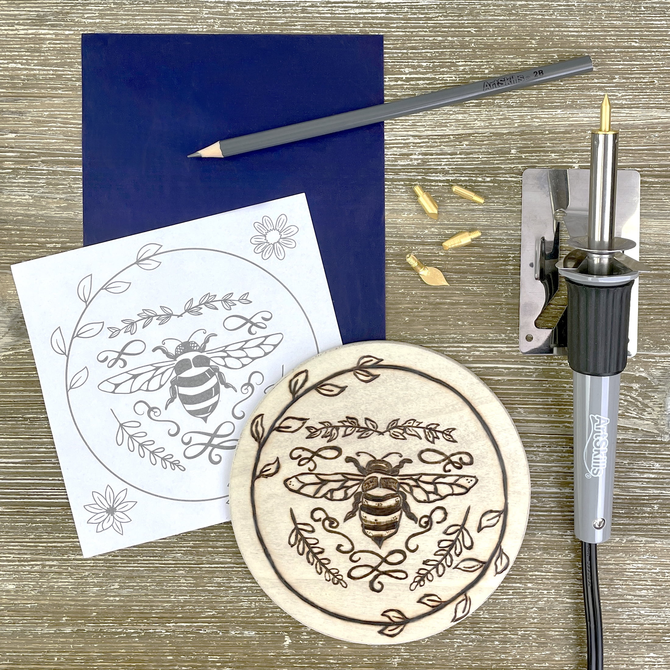 ArtSkills Deluxe Wood Burning Kit for Beginners with Adjustable Temperature Wood Burning Tool & Tips, Adult Crafts