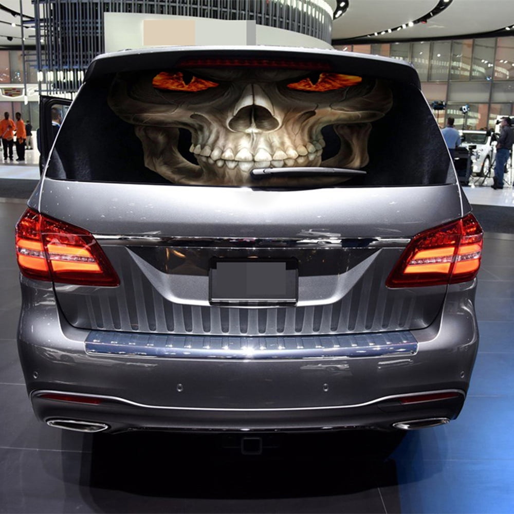 Grim reaper skull color or B//W Rear Window Graphic Decal Sticker Truck SUV