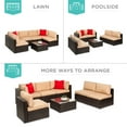 thumbnail image 4 of Best Choice Products 7-Piece Outdoor Modular Patio Conversation Furniture, Wicker Sectional Set - Brown/Tan, 4 of 8