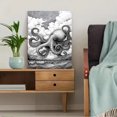 thumbnail image 5 of Octopus Pen Drawing Canvas Wall Art, Vintage Nautical Decor for Living Room Bedroom Bathroom Office, 5 of 8