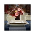 thumbnail image 2 of Elama Ivory Lotus 16 Piece Square Dinnerware Set, 2 of 4
