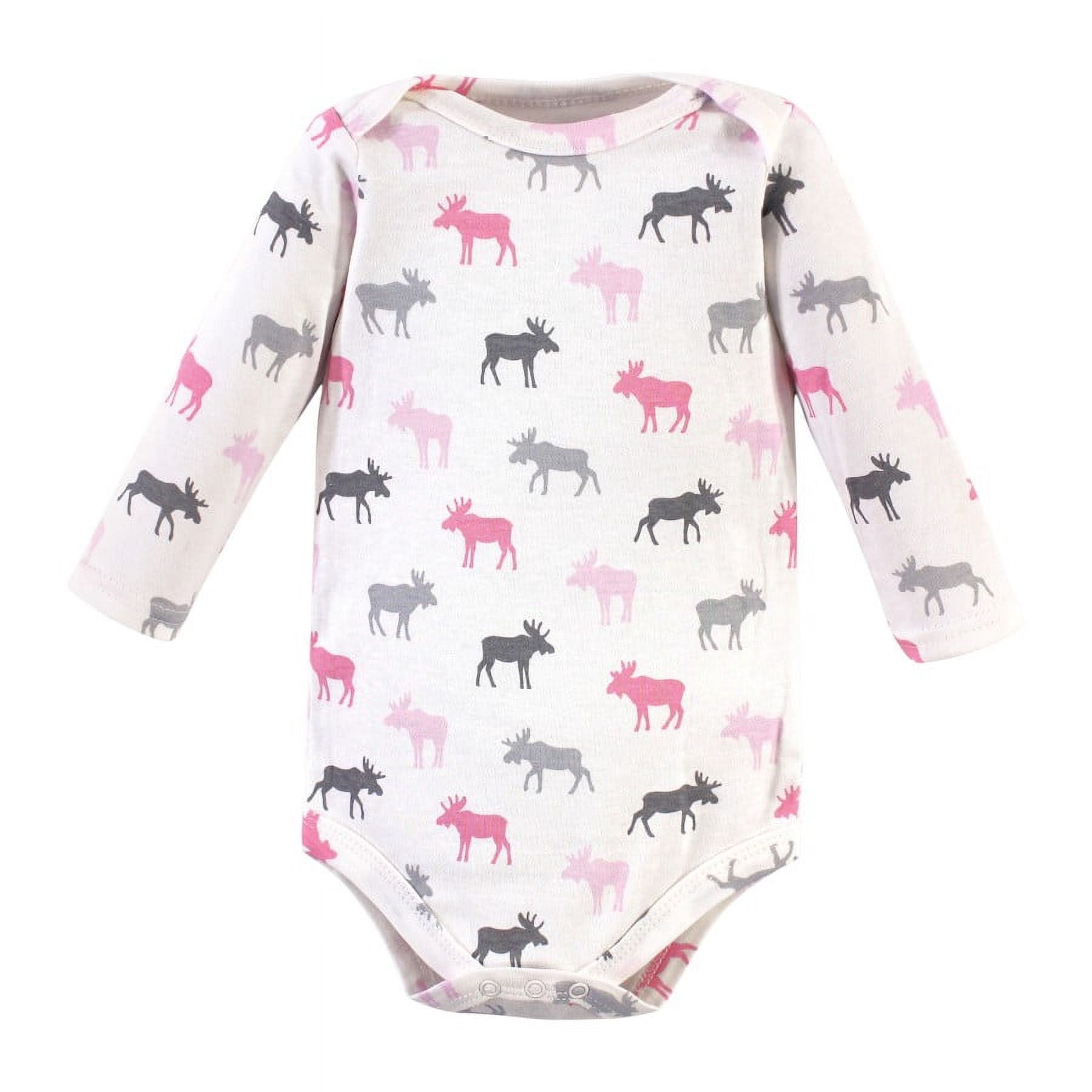 Hudson Baby Cotton Long-Sleeve Bodysuits, 3-Pack, Newborn- 24 Months