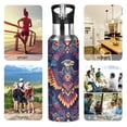 thumbnail image 7 of Yayeee 20oz Insulated Water Bottle Double Wall Stainless Steel with Flip Straw Lid, Geometric Eagle, 7 of 7
