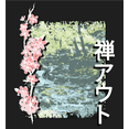 thumbnail image 2 of Cherry Blossom River Adult Black Crew Neck Long Sleee Tee-Medium, 2 of 2