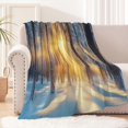 thumbnail image 1 of Printed Fleece Throw Blanket For Adult Children - Soft Cozy 3D Sunny Forest, 1 of 7