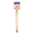 thumbnail image 3 of Solitaire Engagement Ring for Women - 1ct Simulated Tanzanite in 14K Rose Gold Promise Ring, 3 of 6