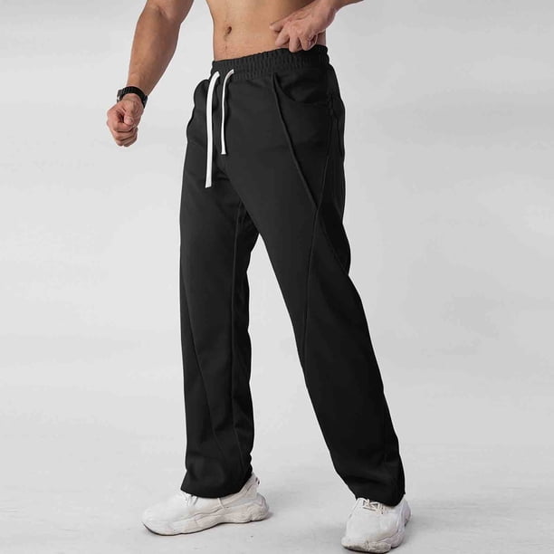 Ceisia Gift Men's Spring/Summer Sports Pants - Solid-Color Casual Loose Elastic Pocket Polyester-Spandex Comfortable Pants
