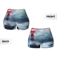 thumbnail image 5 of Vsdgher Lighthouse in a Stormy Sea print Workout Shorts for Women Seamless Soft Smooth Gym Yoga Scrunch Active Exercise Fitness Shorts, 5 of 8