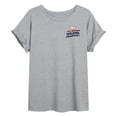 thumbnail image 2 of Marvel Captain America - Retro Distressed Flag - Women's Oversized Graphic T-Shirt, 2 of 4