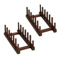 thumbnail image 1 of Tripar International 33905 Walnut Wooden Plate Racks - Set of 2, 1 of 1