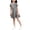Gray, variant on Kids Girls Summer Short Sleeve Round Neck All Over Print A Line Casual Kids Dress with Front Fabric Bow Chest