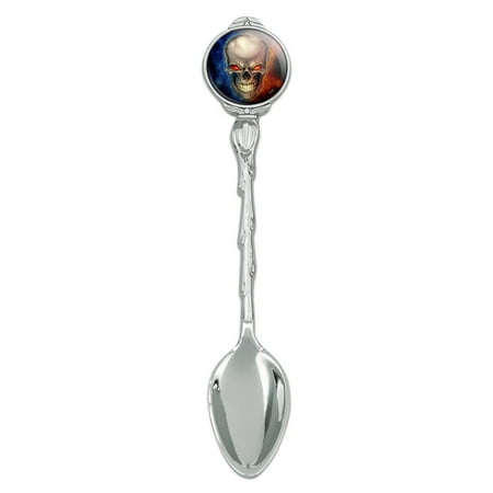 

Skull Blue Red Flaming Glowing Eyes Novelty Collectible Demitasse Tea Coffee Spoon