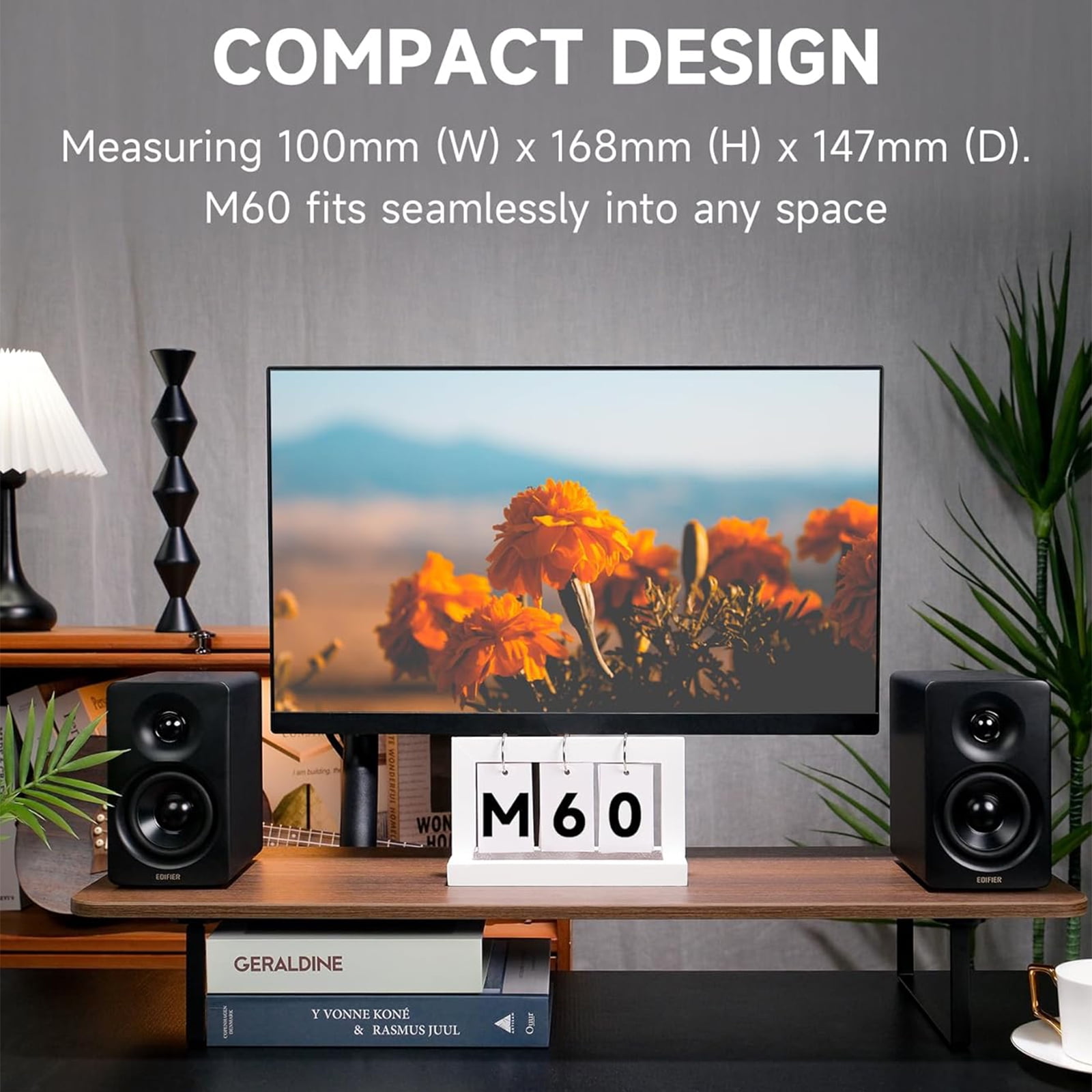 Edifier M60 Bluetooth Compact Desktop 2.0 Speakers- Hi Res - 66 Watts (Black)