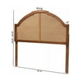 thumbnail image 4 of Baxton Studio Traditional Ash Walnut Finished Wood Queen Size Headboard with Rattan, 4 of 9