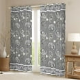 thumbnail image 2 of Homewish Paisley Floral Black Out Curtains,Vintage Boho Flower Curtains Pack of 2 (42x63 Each),Gray White Bedroom Curtains For Adults,Breathable Home Decor, 2 of 6