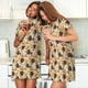 thumbnail image 4 of Fotbe Thanksgiving Bata de Dormir para Mujer con Estampado, Camisón de Algodón de Manga Corta, Ropa de Dormir Casual, 4 of 6