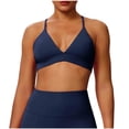 thumbnail image 1 of Sports Bras Without Removable Pads Solid-Color Crisscross Back Adjustable Straps Medium Support Workout Yoga Bra, 1 of 9